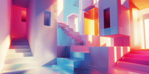 Wall Mural - 3d render of a modern factory