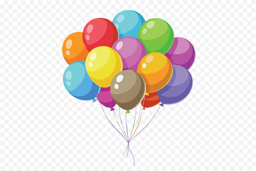Poster - Colorful balloons floating together create a festive atmosphere, perfect for celebrations and events