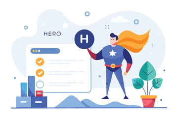 Leinwandbilder - Modern digital interface design featuring a man holding a location icon and showcasing user engagement metrics in a friendly workspace