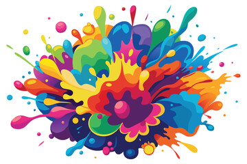 Poster - Vibrant explosion of colors with splashes showcasing artistic creativity and joy in an abstract design