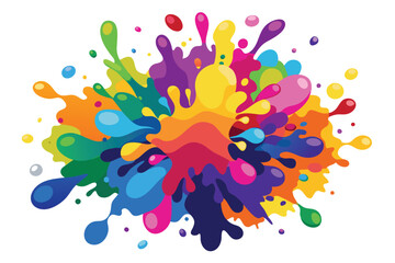 Aufkleber - Vibrant explosion of colors with splashes showcasing artistic creativity and joy in an abstract design