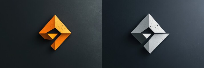 Aufkleber - Comparison of outdated orange logo with modern gray logo showcasing branding evolution in design aesthetics. Generative AI