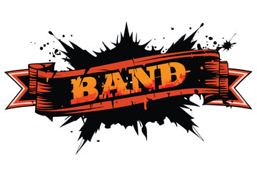 Fototapete - Graphic design featuring the word Band with artistic flair and bold colors, showcasing creativity and energy in modern art style