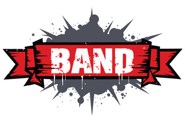 Fototapete - Graphic design featuring the word Band with artistic flair and bold colors, showcasing creativity and energy in modern art style