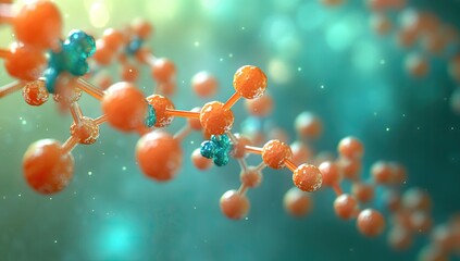 Poster - Molecular Structure, 3D Render, Abstract, Science Background