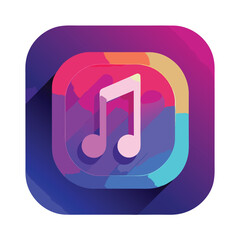 Poster - Creative design of a colorful music note icon highlighting modern aesthetics and digital art concepts