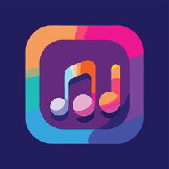 Poster - Creative design of a colorful music note icon highlighting modern aesthetics and digital art concepts