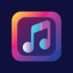 Poster - Creative design of a colorful music note icon highlighting modern aesthetics and digital art concepts