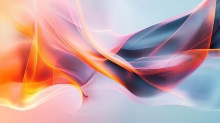 Poster - Colorful abstract background with flowing curves and soft gradients in a dreamy style. Generative AI