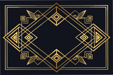 Aufkleber - Intricate geometric design featuring golden motifs on a dark background ideal for modern decor and artistic projects