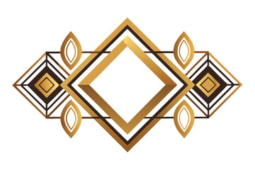 Poster - Intricate geometric design featuring golden motifs on a dark background ideal for modern decor and artistic projects
