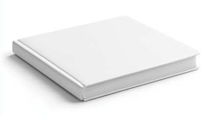Poster - Minimalist white notebook cover mockup featuring a blank front page for technology-themed designs, digital presentations, and modern stationery branding concepts
