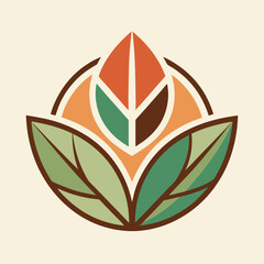 Poster - Stylized lotus flower design featuring bold colors and clean lines on a neutral background ideal for branding and artistic expressions