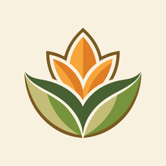 Poster - Stylized lotus flower design featuring bold colors and clean lines on a neutral background ideal for branding and artistic expressions