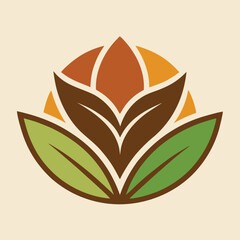 Aufkleber - Stylized lotus flower design featuring bold colors and clean lines on a neutral background ideal for branding and artistic expressions
