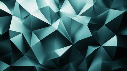 Poster - abstract geometric pattern with teal and black triangles creating a dynamic visual texture