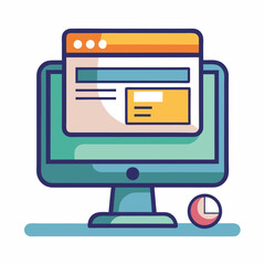 Aufkleber - Digital workspace featuring a computer with a webpage displayed during a virtual meeting setting