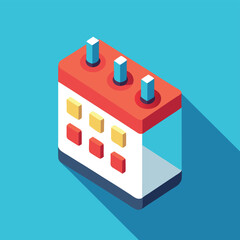 Poster - Colorful calendar icons arranged on a teal background showcasing four distinct designs for planner and scheduling purposes