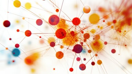 Poster - Abstract representation of interconnected colorful spheres and lines, symbolizing data flow and connectivity