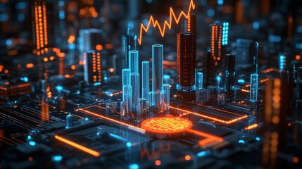 Poster - Emerging trends in urban technology development futuristic cityscape digital art tech environment aerial view innovation concepts for smart cities