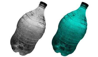 Aufkleber - Plastic Gallon in halftone style illustration with a transparent background. Bold color and a retro, graphic print aesthetic. Ideal for poster and collage design element