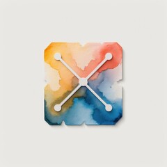 Poster - Abstract Watercolor X Design with Bright Color Palette