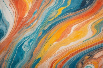 Wall Mural - a close up of a painting of a colorful swirly surface