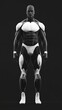 © Mufida's Gallery - An illustration of the human body with white color blocks. black background. muscles
