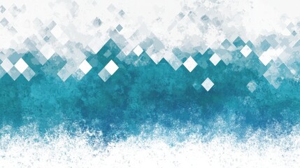 Poster - abstract design featuring a gradient of blue and white shapes creating a serene atmosphere