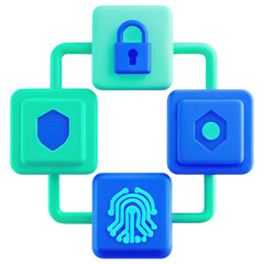Poster - secure cloud storage concept, Multi layered digital security system concept Clipart Photo isolated on transparency background