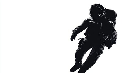 an astronaut. a black silhoutte of an astronaut