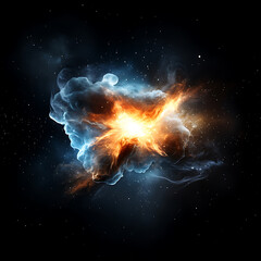 Wall Mural - Explosive cosmic event outer space digital art nebula environment wide-angle viewpoint universal concept