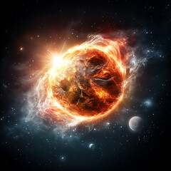 Wall Mural - Cosmic explosion event deep space digital art stellar environment high-contrast viewpoint celestial phenomenon