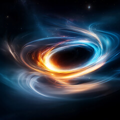 Wall Mural - Cosmic event black hole formation universe digital art deep space abstract view astrophysics concept