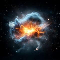 Wall Mural - Cosmic explosion event outer space digital art nebula wide angle celestial phenomena
