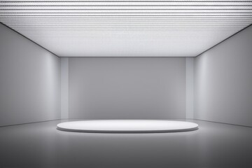 Wall Mural - a white empty room with a round light in the middle