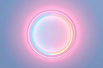 Wall Mural - there is a circular neon light that is on a blue background