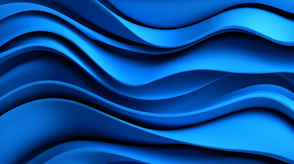 Poster - Abstract Blue Waves Background with Fluid Curves and Smooth Texture