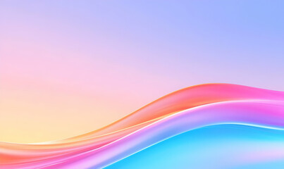 Poster - Soft Gradient Waves with Light Pink and Light Blue Colors