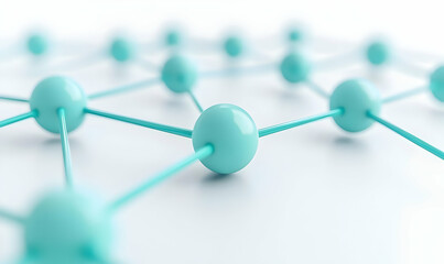 Poster - Abstract Connections of Light Blue Spheres and Network Lines