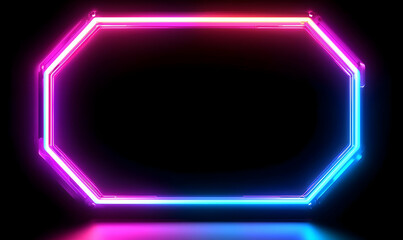 Poster - Neon Light Frame with Vibrant Colors for Creative Backgrounds