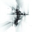 © พุฒิพงศ์ ขาวทอง - Abstract futuristic cityscape with geometric shapes and structures in a monochromatic color scheme representing technology and innovation