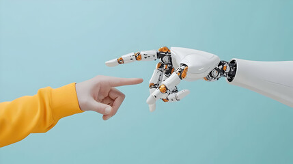 Poster - Human and Robot Hands Approaching Each Other in a Conceptual Scene