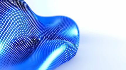 Poster - Abstract Blue Wave Shape with Dots on a Light Background