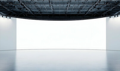 Poster - Spacious Modern Art Gallery with Empty White Wall for Exhibitions