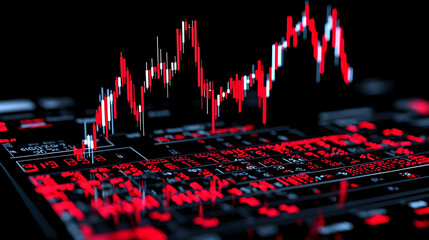 Poster - Abstract Financial Data Visualization with Graphs and Charts