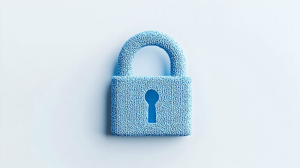 Poster - Soft Blue Lock Icon with Textured Surface on Light Background