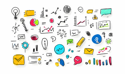 Poster - Colorful Doodles for Business and Marketing Concepts Illustration