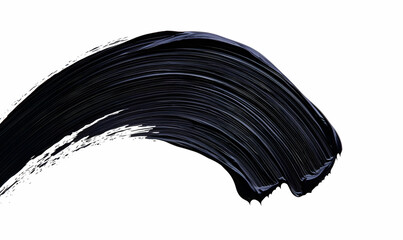 Poster - Black Paint Stroke Artistic Design on White Background Canvas