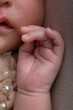 © natrocfort - Tiny newborn baby human hands and fingers